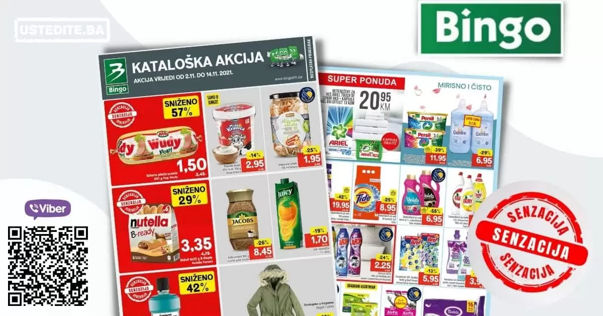 Bingo super akcija. bingo kljad dobrih cijena. snizeno. akcija. popust.
