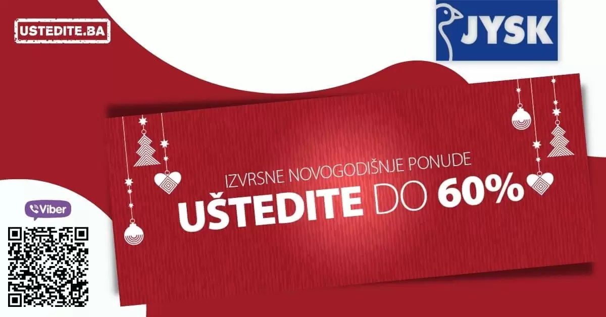 Jysk akcijski katalog. letak. snizeno. snizenje. popust. usteda. usteda novca.