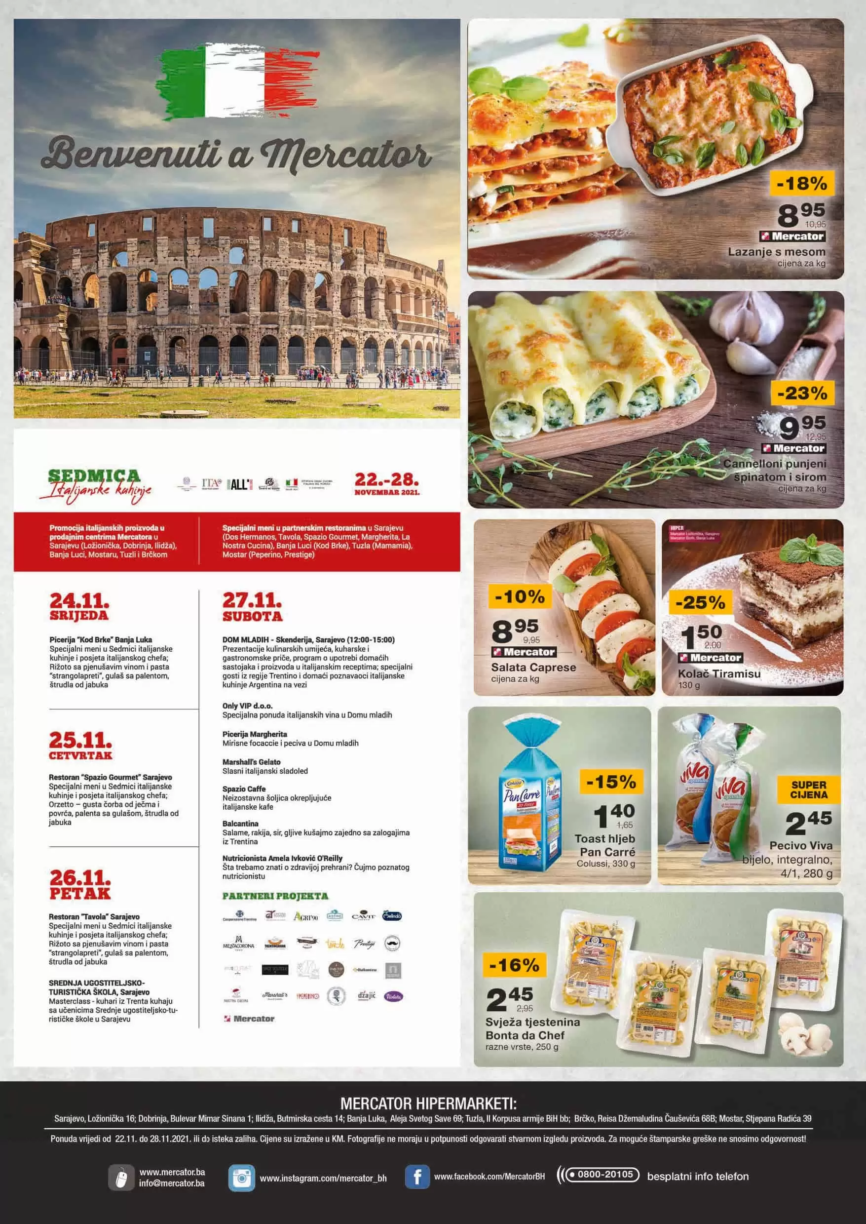 italijanska kuhinja, italijanski proizvodi,  proizvodi porijeklo italija, Mercator, Mercator snizenje, Mercator akcija, Mercator popust, Mercator katalog, Mercator letak, Mercator akcijski katalog, Mercator kataloska akcija, Mercator lozionicka, Mercator akcije i katalozi, katalozi u bih, akcije u bih
