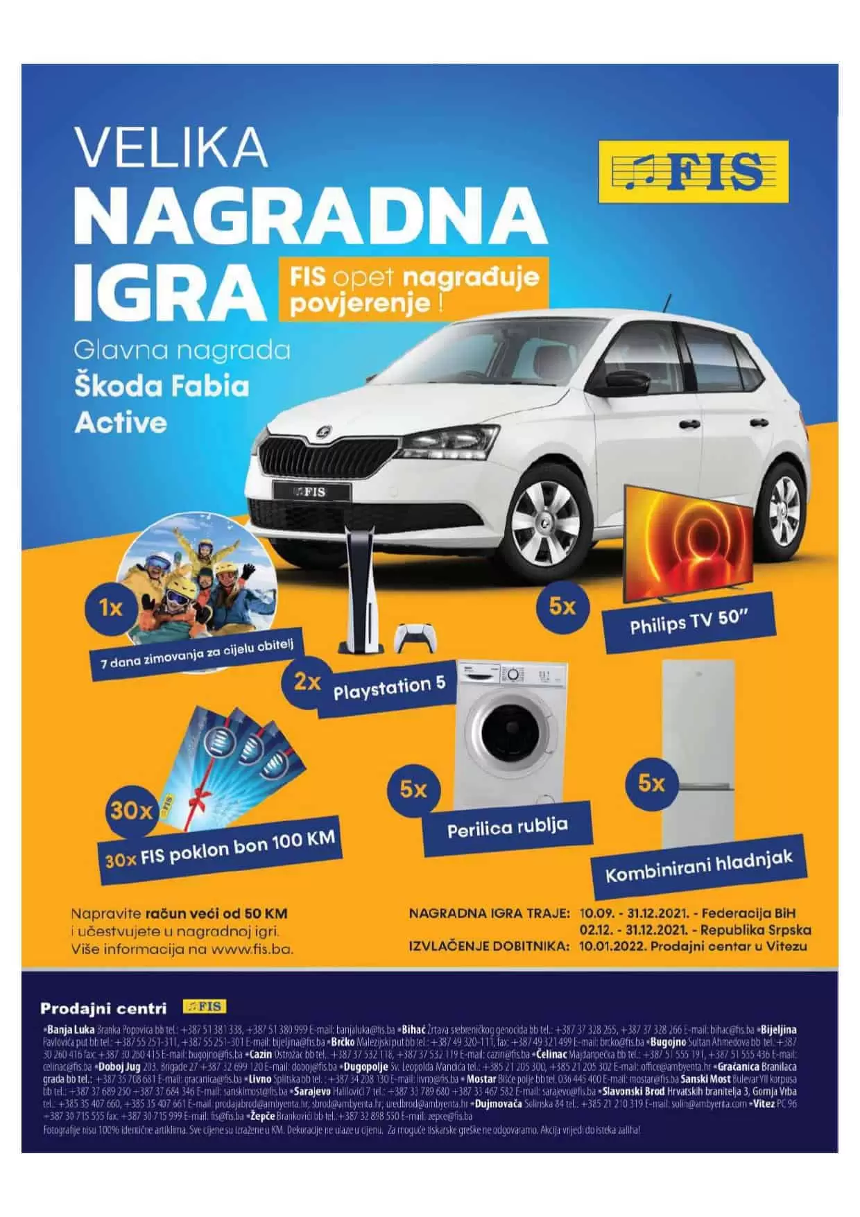 nagradna igra, osvoji auto. , fis nagradna igra