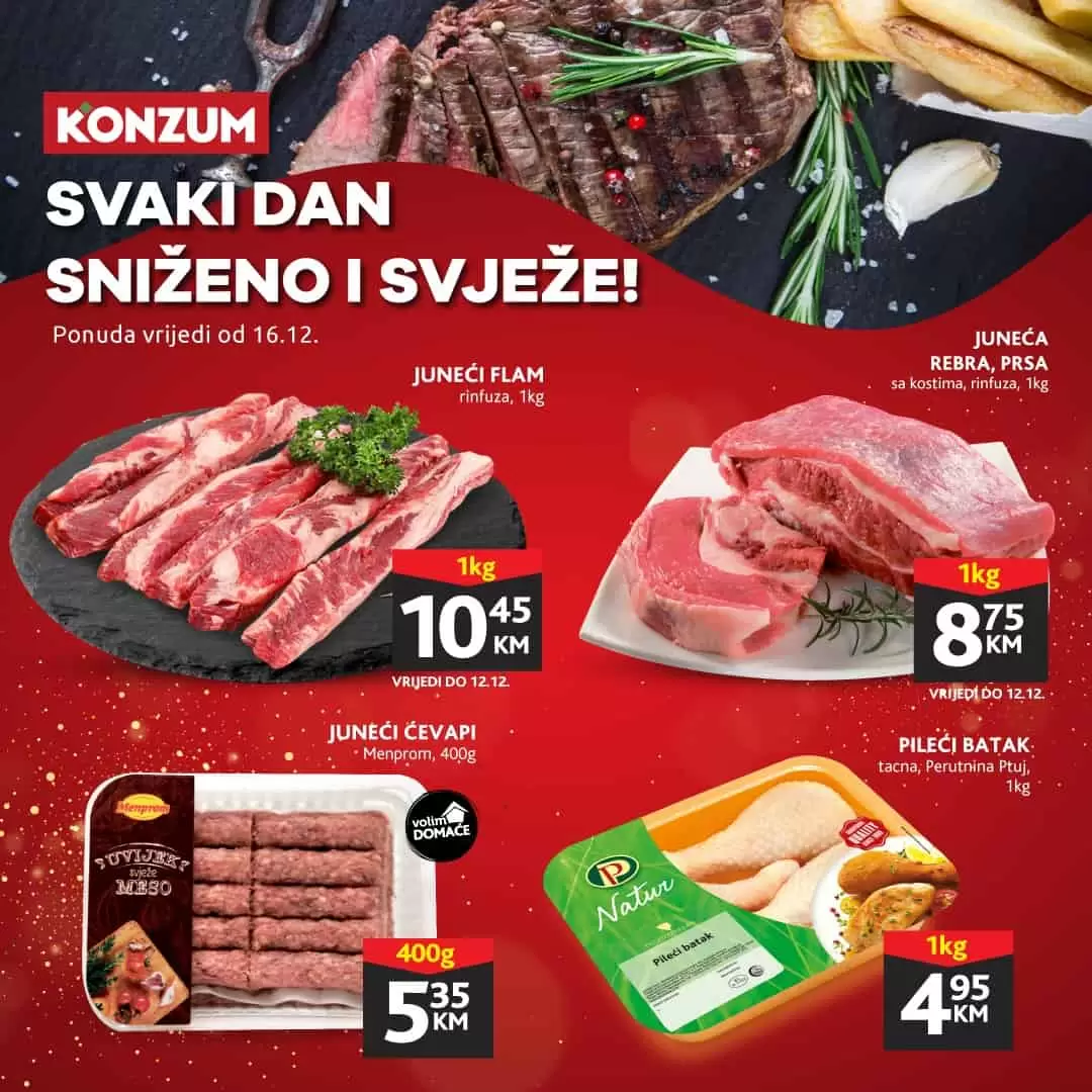 meso, crveno meso, juneci flam, juneci flam akcija, pileci batak, pileci batak cijena, juneci cevapi, juneci cevapi akcija, juneci cevapi cijena, juneca rebra, juneca prsa