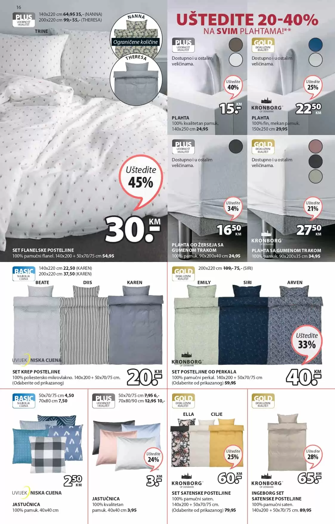 posteljina, pamucna posteljina, jysk posteljina, satenska posteljina, pamucni saten posteljina, 