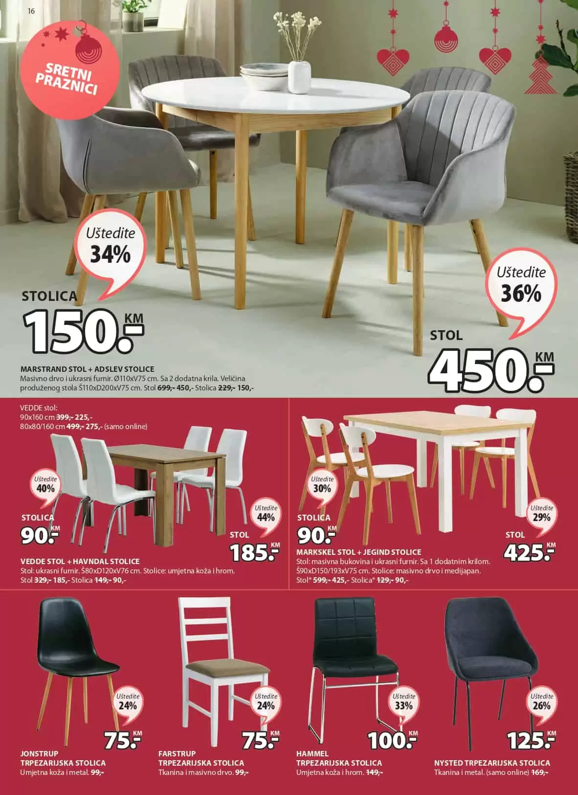 trpezarija, stolice i stol za trpezariju, stolice sive, stolice akcija, stolice jysk, stol jysk, stol akcija, stol popust