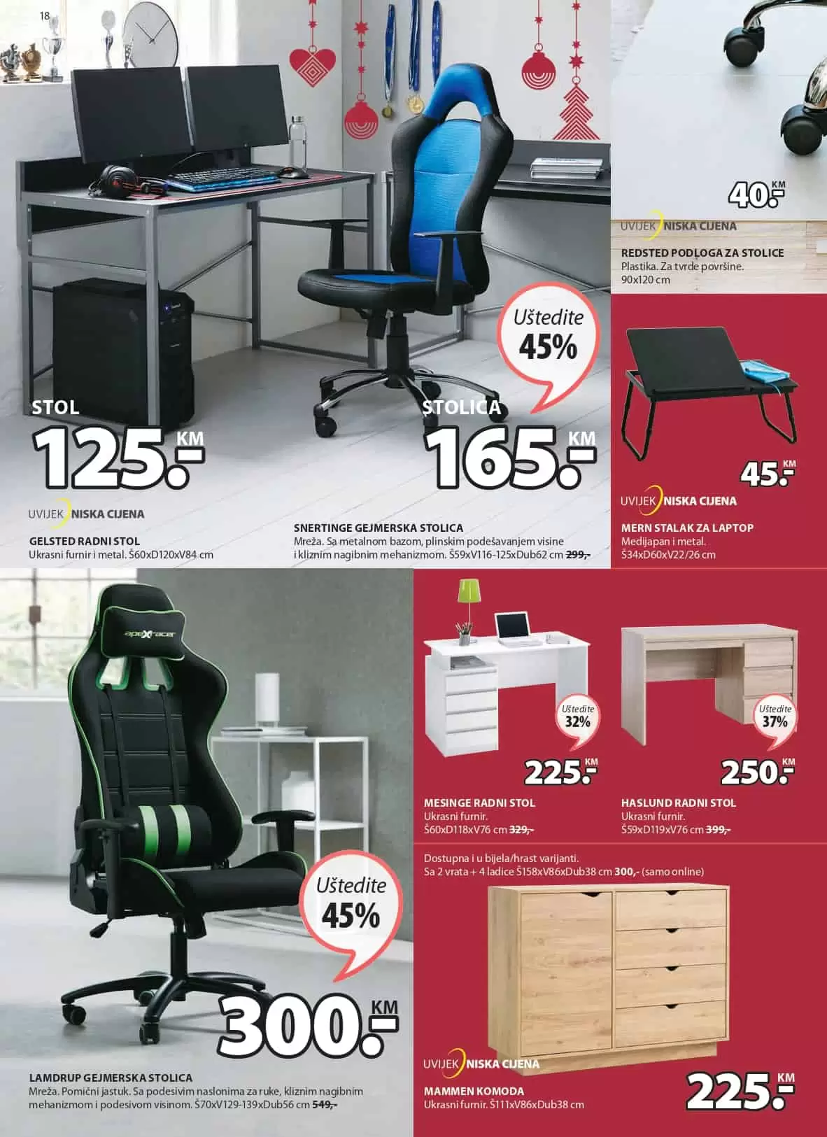 kancelarijski namjestaj, snizenje namjestaja, jysk namjestaj, kancelarijska stolica, gaming stolica, radna stolica