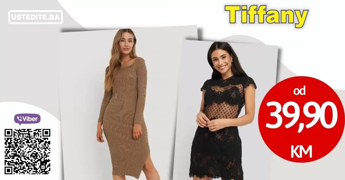 tiffany, tiffany haljina, tiffany crna haljina, crna hljina, tiffany snizenje, tiffany akcija, tiffany popusti, smedja haljina, svecana haljina, roza haljina, plava hakljina, midi haljina, haljina do koljena, lagana haljina,