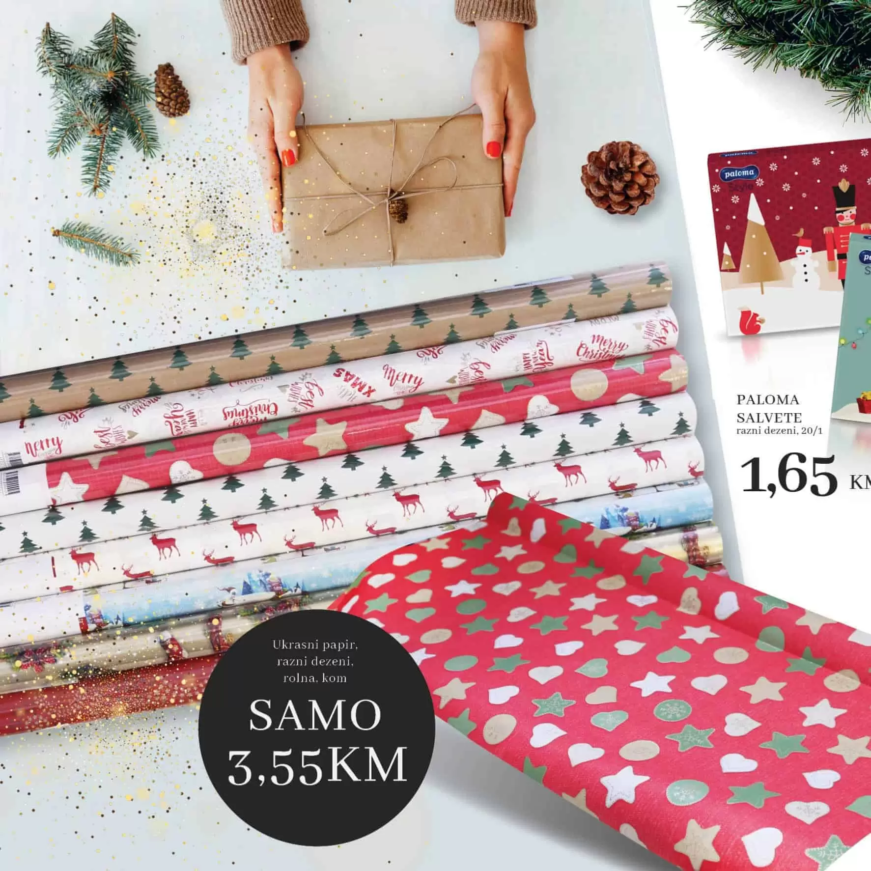 papir za poklone, papir za poklone cijena, papir za poklone djed mraz, papir za poklone
