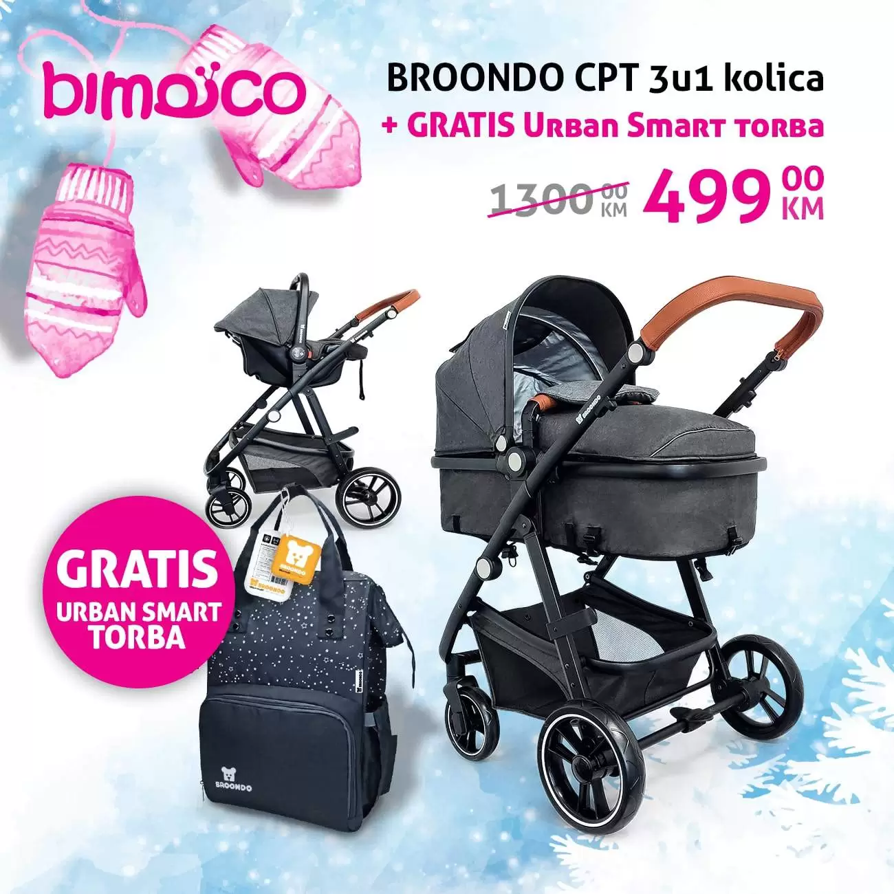 bimaco, bimaco usteda, bimaco snizenje, bimaco cijena, bimaco kolica, kolica 3u1