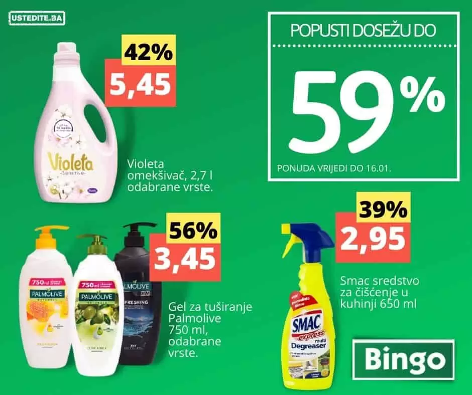 Bingo, Bingo katalog, Bingo akcija, Bingo snizenje, Bingo akcije i katalozi, Bingo vikend akcija, Bingo akcijski katalog, Bingo kataloska akcija, Bingo tuzla, Bingo sarajevo, Bingo zenica, Bingo mostar, Bingo Kralj dobrih cijena, bingo tekstil, bingo odjeca, bingo djecija odjeca, bingo obuca, bingo jelka, binho novogodisnji asortiman, bingo jelen, bingo lampice