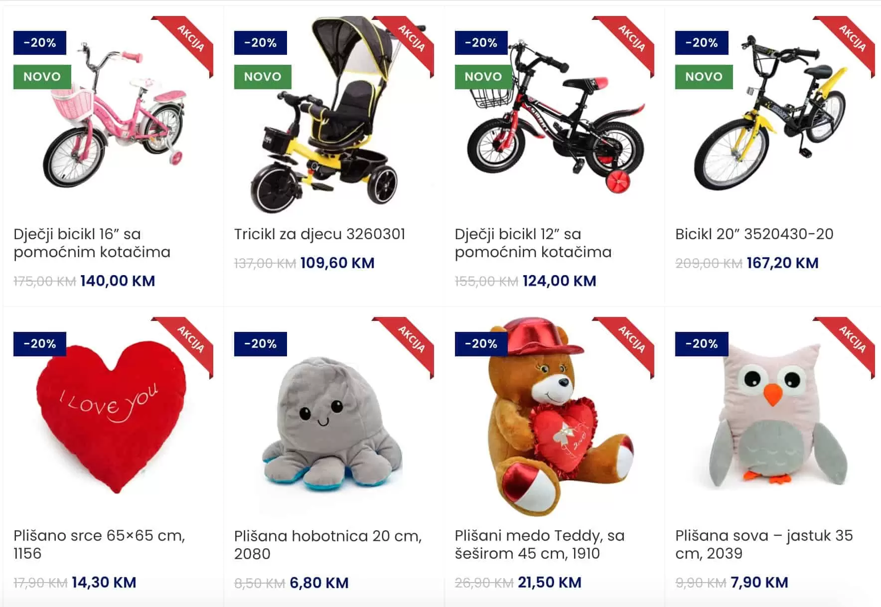 bicikla, djecija bicikla, role, djecije role, plisane mede, plisane igracke, romobili, djeciji romobili, biciklo cijena, romobil cijena, 