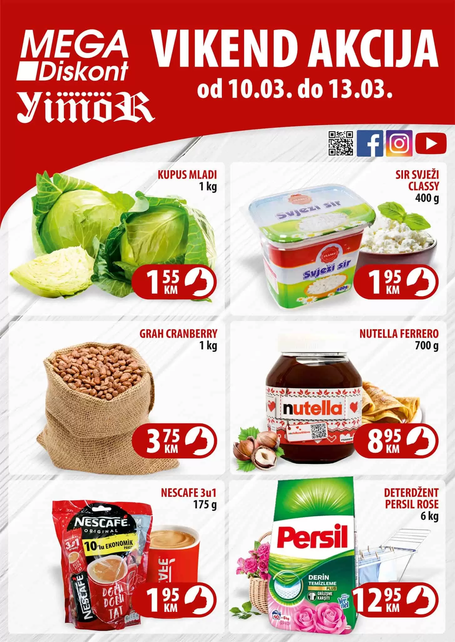 Mega Diskont vikend akcija donosi nam super cijene za TOP 6 proizvoda.