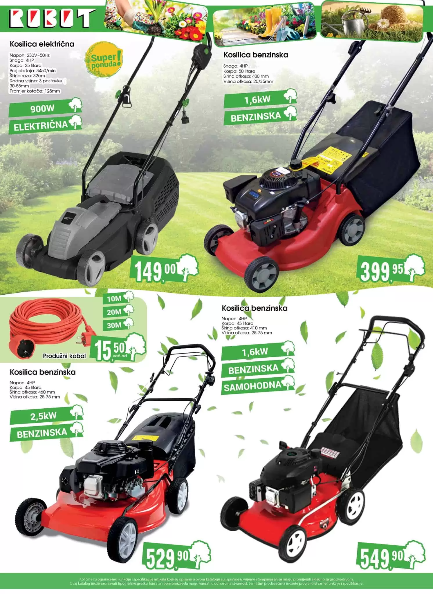 Veliki izbor elektrčnih kosilica po super cjenama već od 149 KM donosi nam Robot katalog! 