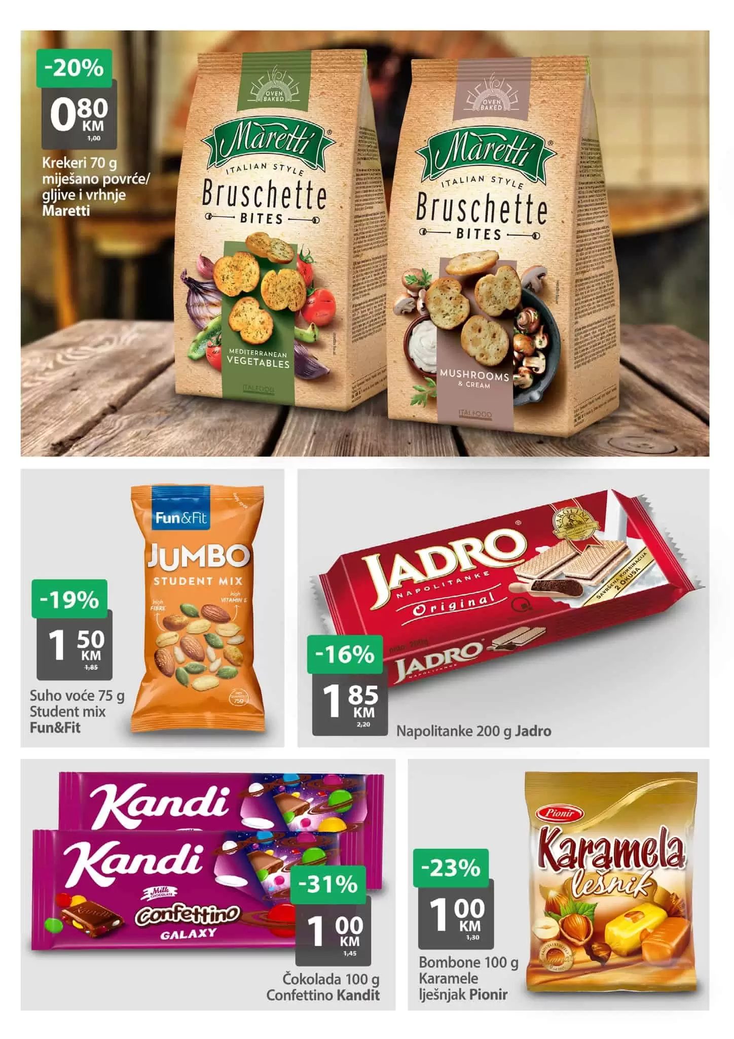Bingo vikend akcija traje 4 dana. Iskoristite popuste do 54% na oodabrani asortman. Super cjene voće, povrća i svježeg mesa dodatno će vas obradovati. Super cjene jadro keksa.