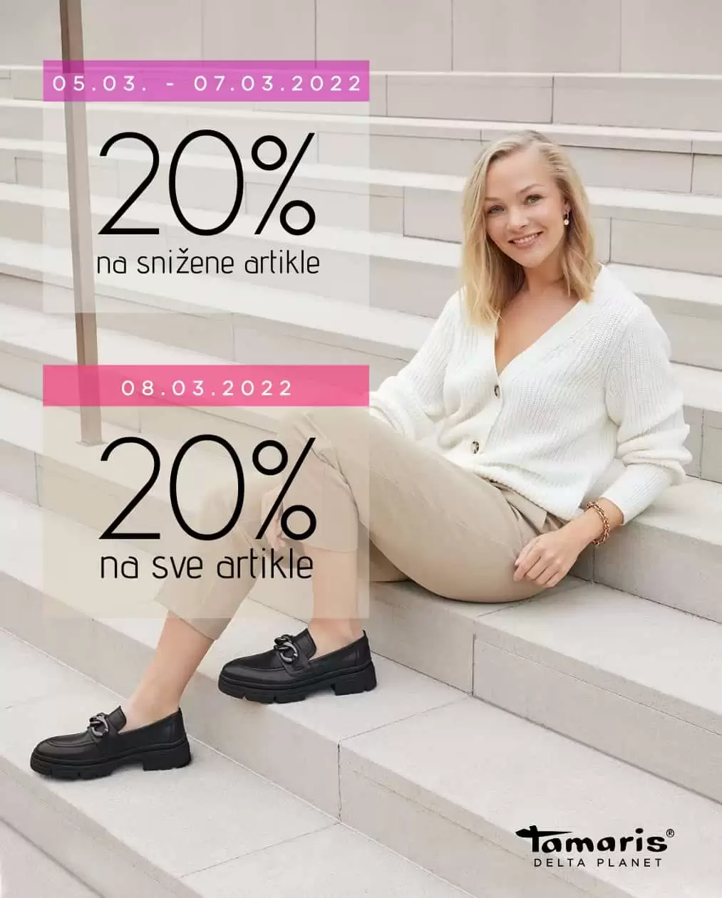 Trebate nove cipele? Imamo super vijest! Tamaris super sniženje za Dan žena 8.mart! Ostvarite 20% popusta na SVE artikle!
