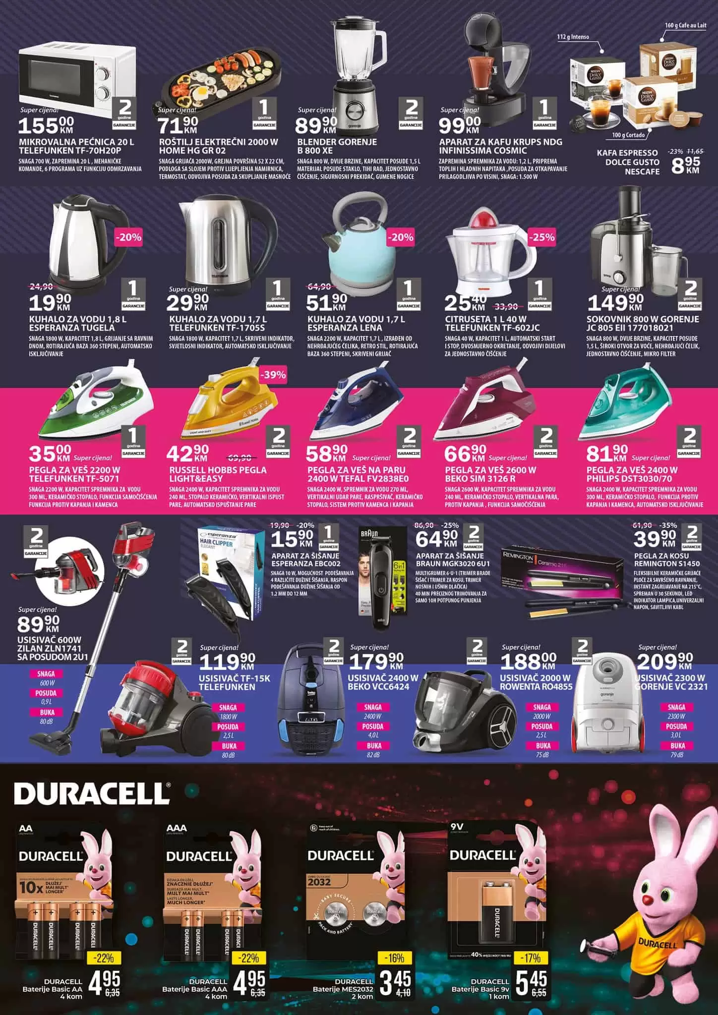 Novi Bingo katalog Tehnika donosi nam fantatsičnu ponudu! Telefunken, Gorenje, Samung, Hitiachi samo su neki od brendova koji su na sniženju. Veliki izbor bijele i ugradbene tehnike, mobitela, televizora, malih kućanskih aparata čeka na vas. Uštedite vrijeme i novac. Kupujte po akcijskim cijenama.