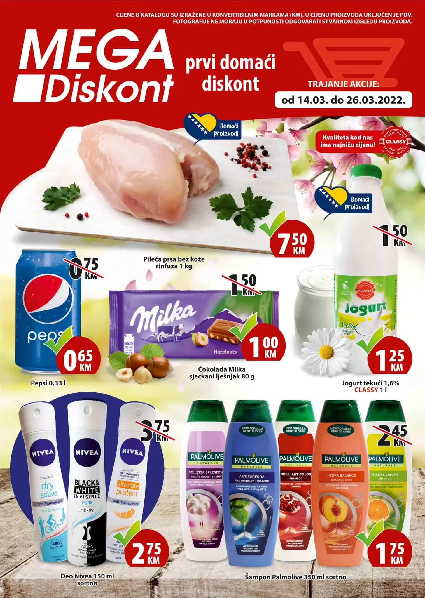 Mega Diskont katalog ima super cijene prehrambenih proizvoda i kućne hemije. Uštedite svoj novac. 
