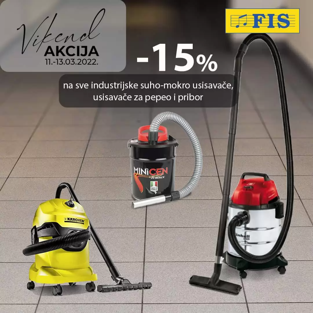 U FIS-u INDUSTRIJSKI USISAVAČI, USISAVAČI ZA PEPEO I PRIBOR -15%!