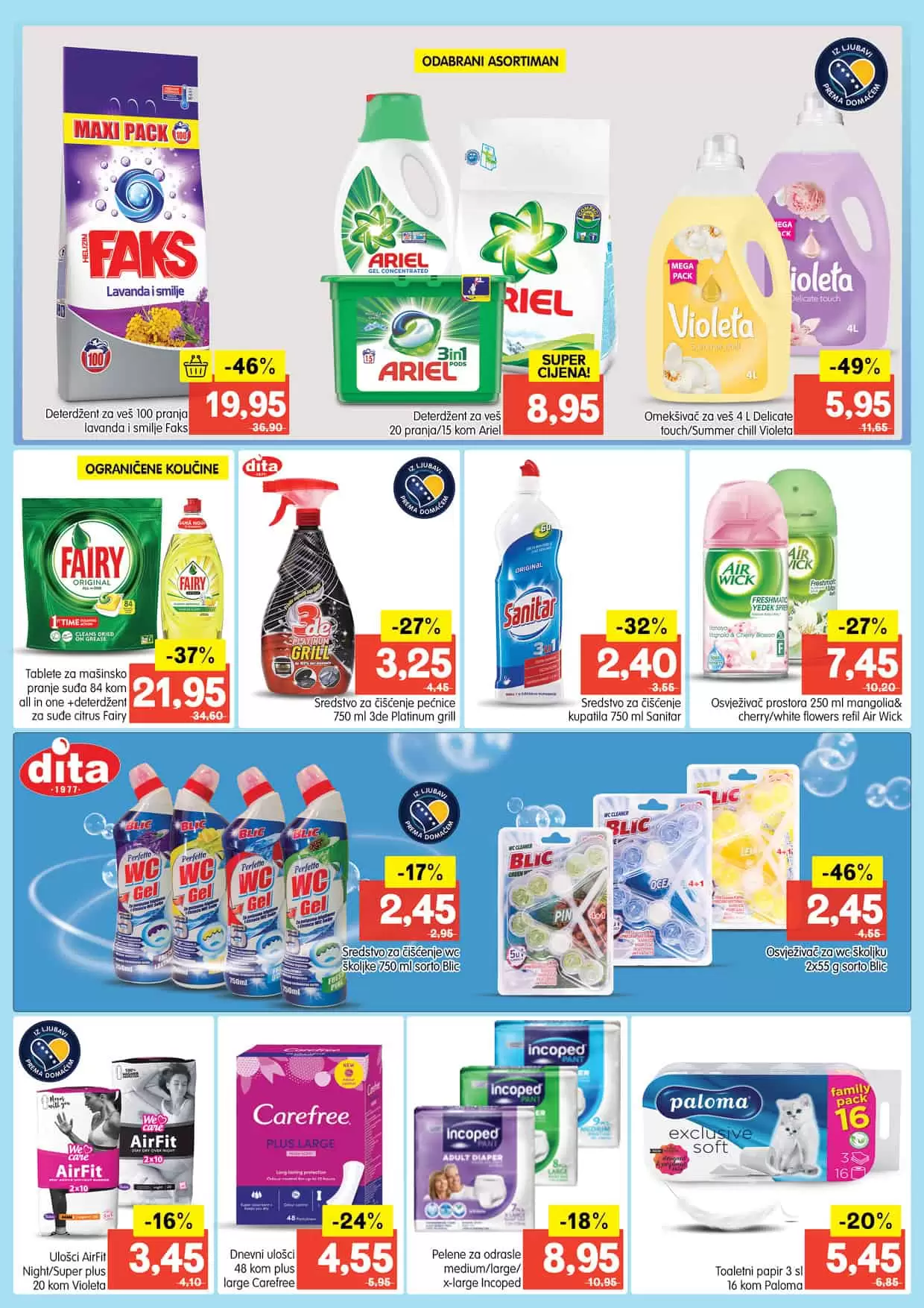 Nova Bingo akcija/Bingo katalog donosi nam sjajne popuste i do 60%! U novom Bingo katalogu pronaći ćete prehrambene proizvode, proizvode za njegu i higijenu, proizvode za čišćenje kuće po akcijskim/sniženim cijenama. Očekuje vas veliki izbor tekstila po super cijenama.