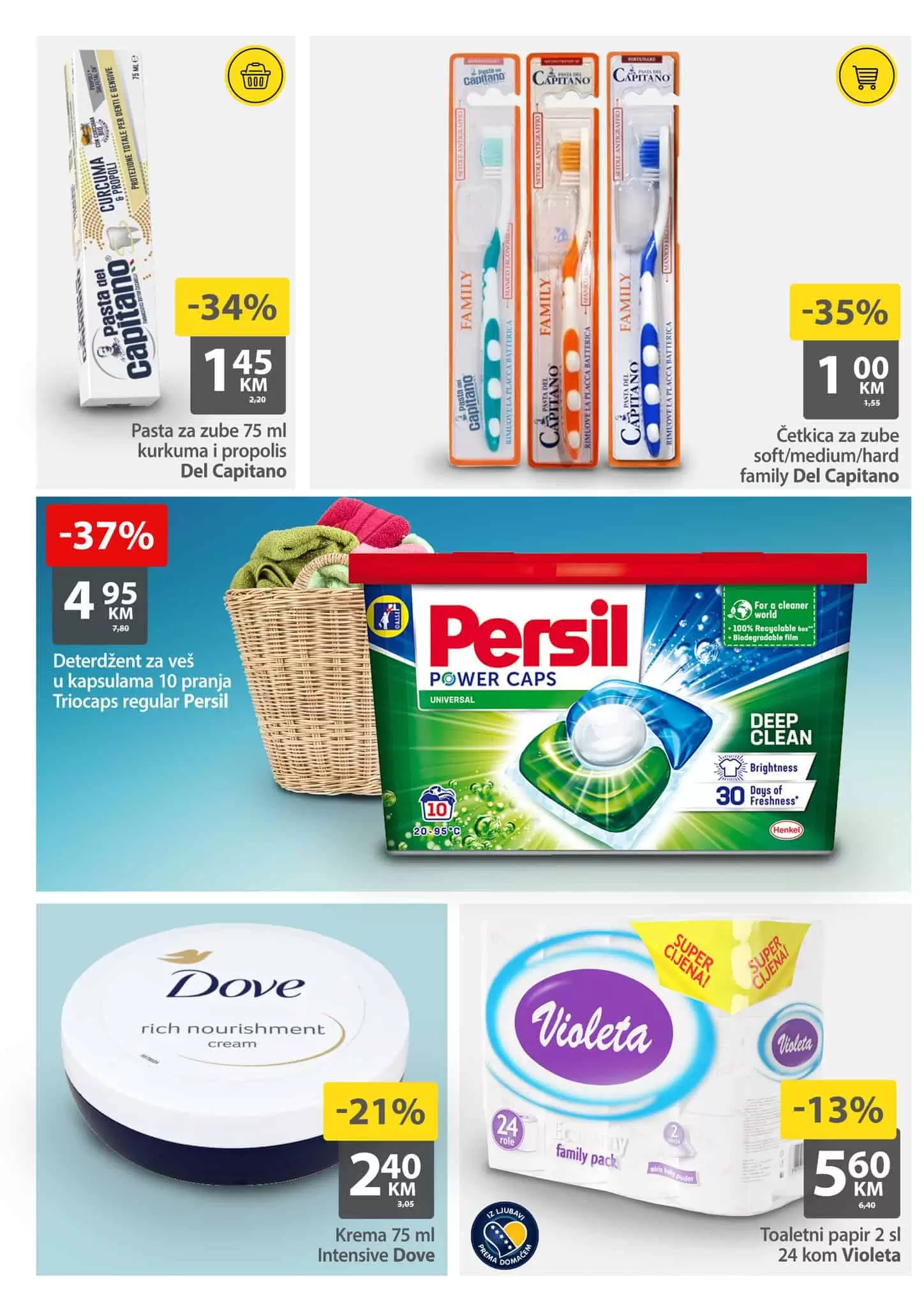 Bingo vikend akcija donosi nam sniženje do 51%! Na popustu ćete pronaći voće i povrće, svježe meso i mesne preradjevine, mliječne proizvode, Argeta pašteta-u, Bronhi bombone. Snižen je i deterdžent za veš Persil lenor omekšvač. Po super pronaći ćete i kantu za smeće po super cijeni d 6,90 KM!