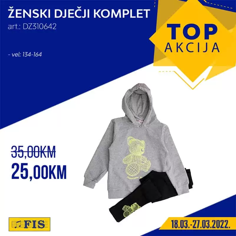 Fis je poznat po sjajnoj ponudi odjeće i obuće! Izdvojeni asortiman pogledajte u nastavku