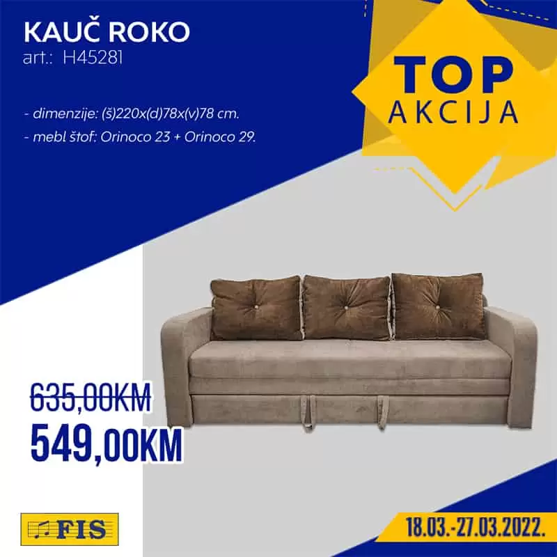 Fis katalog namješaja! Kauč Roko 549 KM