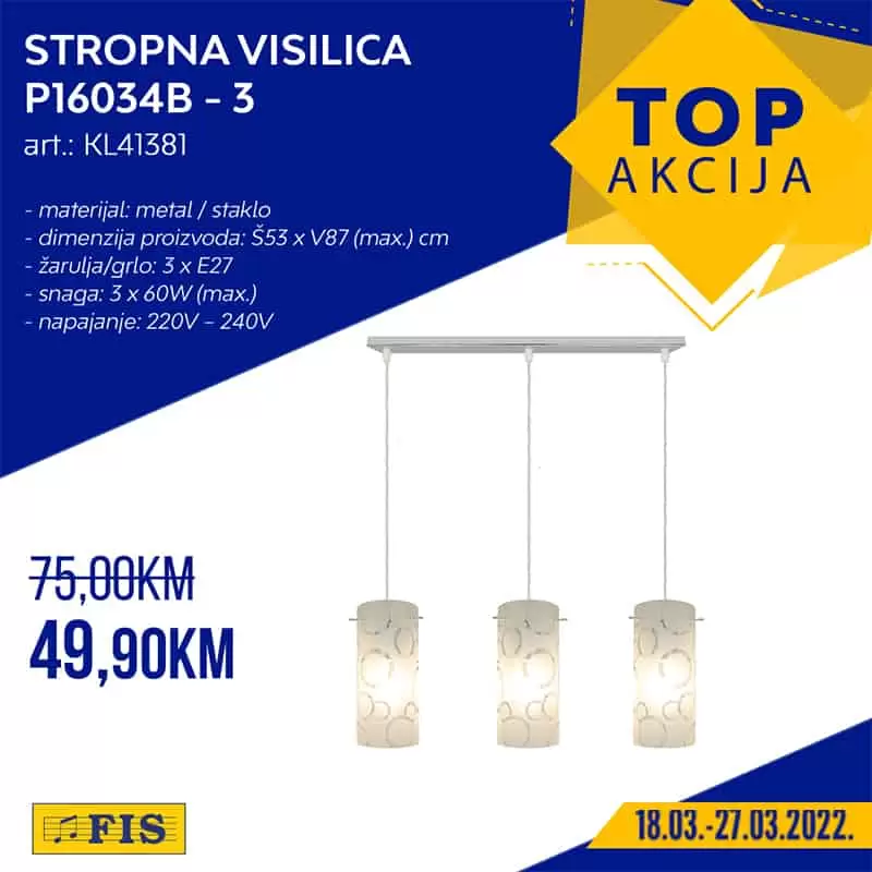 Fis katalog namješaja! stropna visiljka samo 49,90 KM!