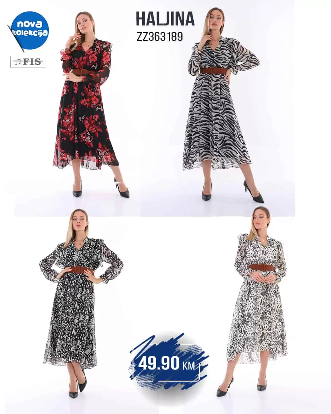 Fis nova kolekcija odjeće donosi nam super ponudu ženskih hlača, ženskih bluza i ženskih haljna. Lagane proljetne cvijetne haljinice uklopit će se u sve outfit-e!