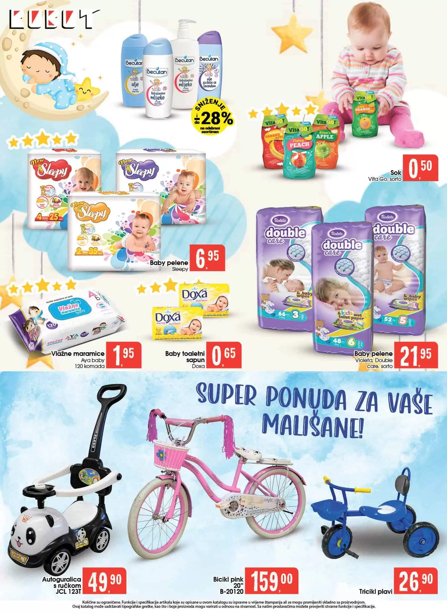 Robot katalog donosi nam super cijene na odjelima prehrane i hemiije. Veliki izbor sniženih proizvoda za ličnu higijenu i asortimana za bebe. U ovom katalogu prnaci cete i veliki izbor odjece za zene. Neizostavna ponuda malih kućanskih aparata čini Robot katalog jos boljim. 