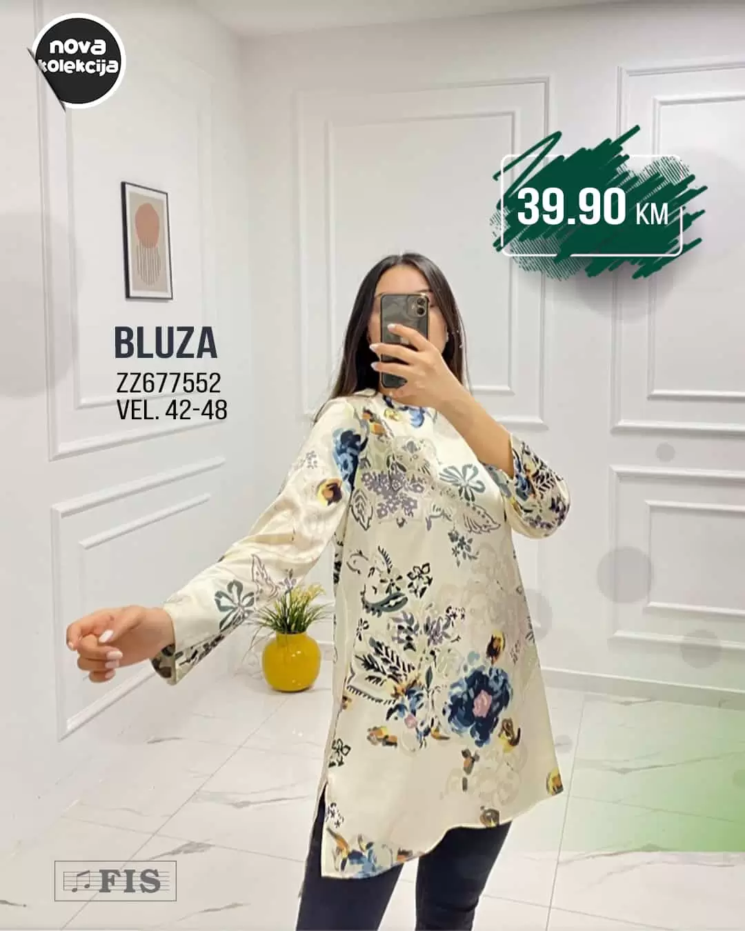 Fis nova kolekcija odjeće donosi nam super ponudu ženskih hlača, ženskih bluza i ženskih haljna. Lagane proljetne cvijetne haljinice uklopit će se u sve outfit-e!