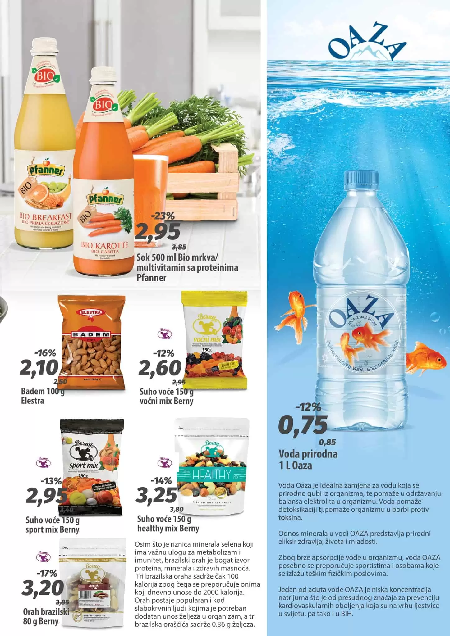 Početak proljeća je idealan period da razmislite o sebi i svom zdravlju! Sve za zdravu i pravilnu ishranu, ali i za vježbanje i sportske aktivnosti u vašem domu ili prirodi pronađite u akcijskoj ponudi koja traje u periodu od 24. marta do 7. aprila. Bingo katalog ' DANI ZDRAVLJA' 24.03-07.04.2022. godine
