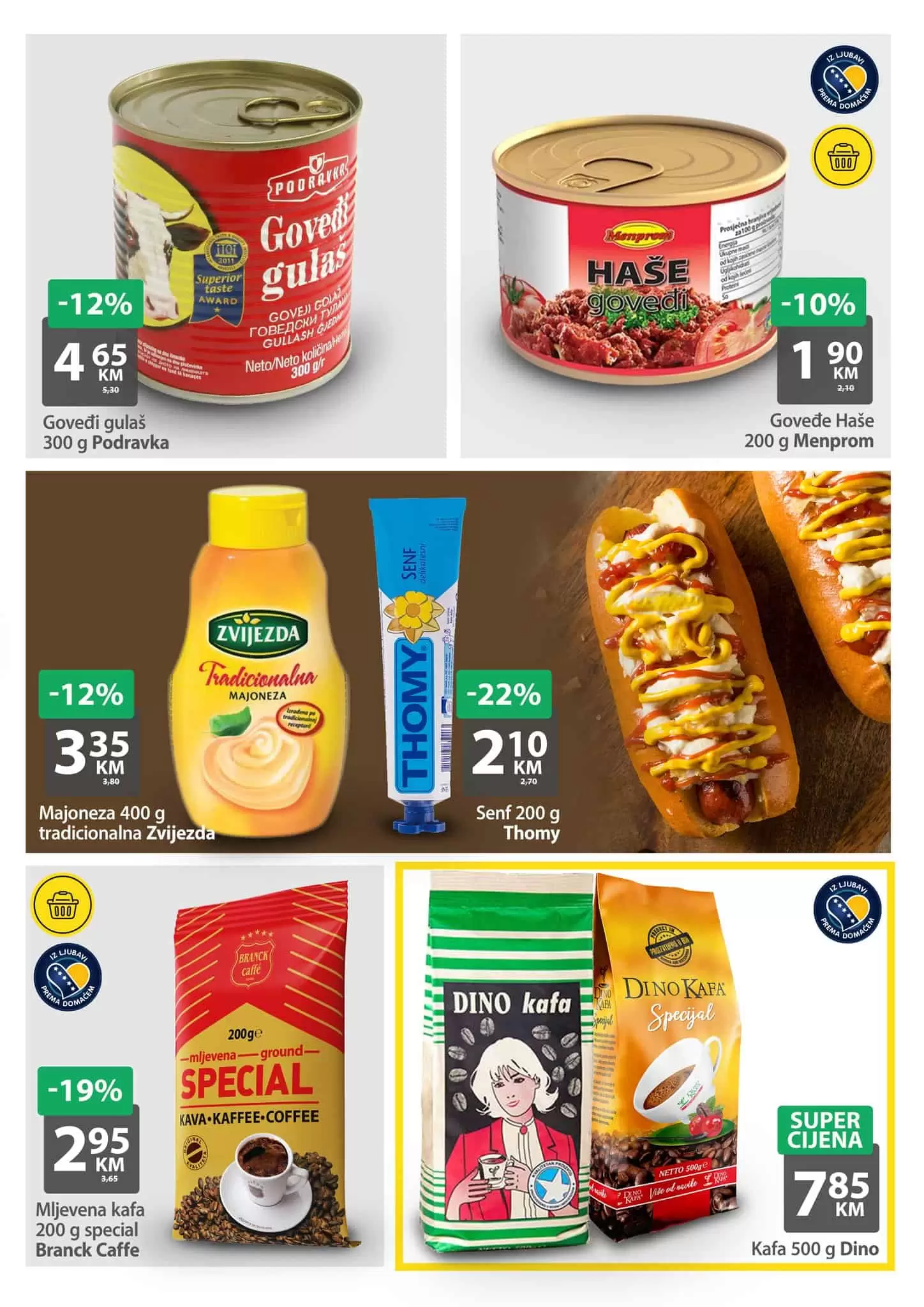 Bingo vikend akcija donosi nam sniženje i do 40%! Iskoristite Bingo akciju i uštedite svoj novac. Bingo katalog donosi nam sjajne cijene na prehrambenim proizvdima, kućnoj hemiji, proizvodima za njegu lica i tijela, ali i kućnog tekstila. Bingo vikend akcija 31.03-03.04.2022. godine! Izdvojeno iz BINGO super ponude: Posteljina 2/1 samo 18 KM Potkušulja bijela 1,70 KM Ženske gaćice 1,70 KM