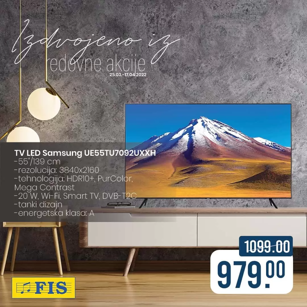 Fis katalog tehnike donosi nam super cijene televizora, malih kućanskih aparata i ugradbene tehnike. Kupujte po sniženim/akcijskim cijenama.