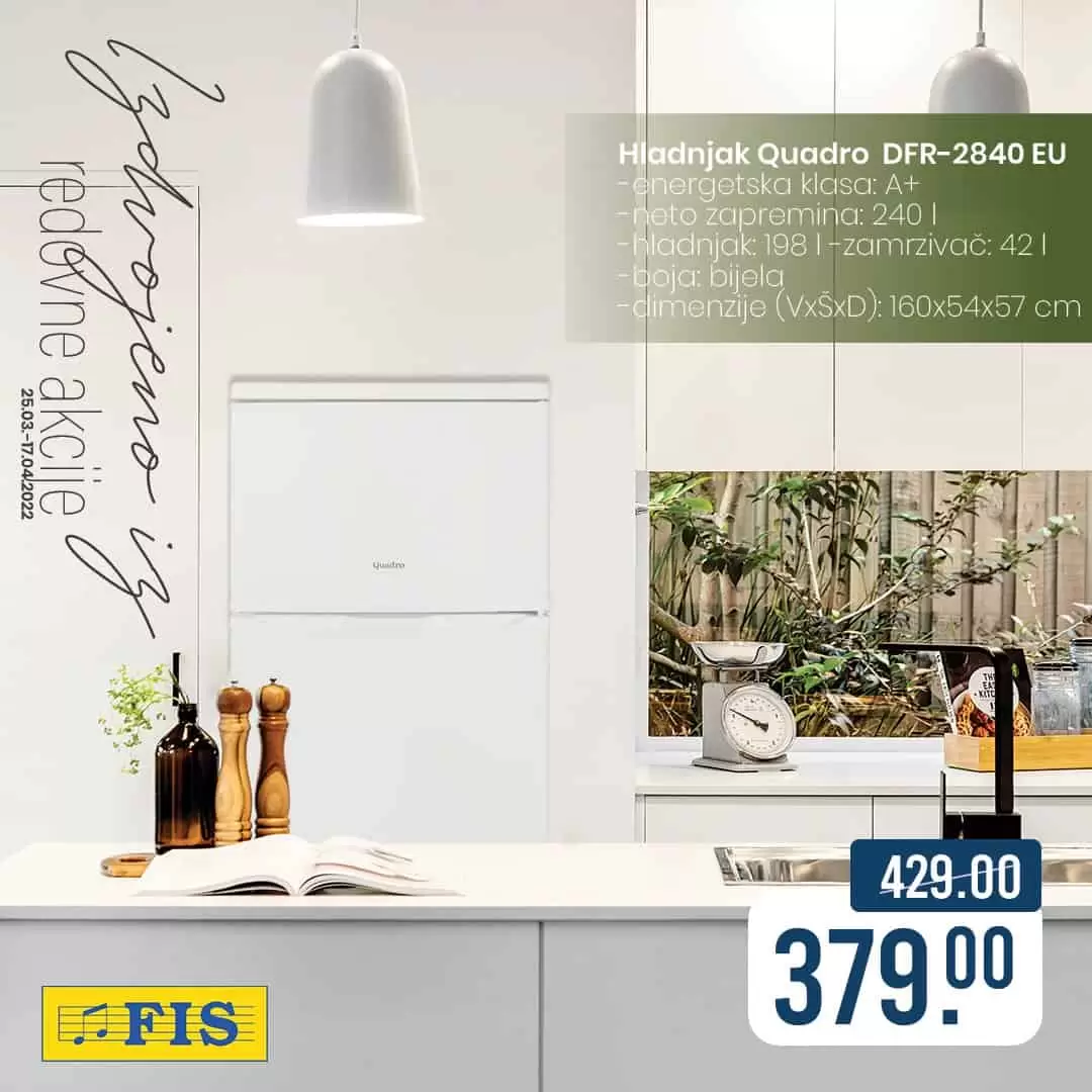 Fis katalog tehnike donosi nam super cijene televizora, malih kućanskih aparata i ugradbene tehnike. Kupujte po sniženim/akcijskim cijenama.