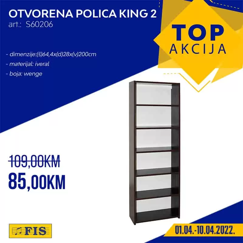 Jeste li culi za Fis TOP akciju? Fis TOP akcija aktuelna je svakog drugog petka i donosi nam sniženje raznovrsnih proizvoda. U Fis TOP akciji pronaci cete sniženje kaegorija: Fis namjestaj, Fis tehnika, Fis odjeca, Fis obuca. Pogledajtte Fis katalog TOP akcija i uživajte u odličnim cijenama! Fis TOP akcija 01.04-10.04.2022. godine