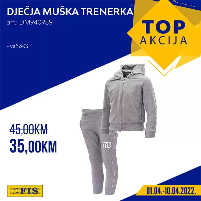 Jeste li culi za Fis TOP akciju? Fis TOP akcija aktuelna je svakog drugog petka i donosi nam sniženje raznovrsnih proizvoda. U Fis TOP akciji pronaci cete sniženje kaegorija: Fis namjestaj, Fis tehnika, Fis odjeca, Fis obuca. Pogledajtte Fis katalog TOP akcija i uživajte u odličnim cijenama! Fis TOP akcija 01.04-10.04.2022. godine