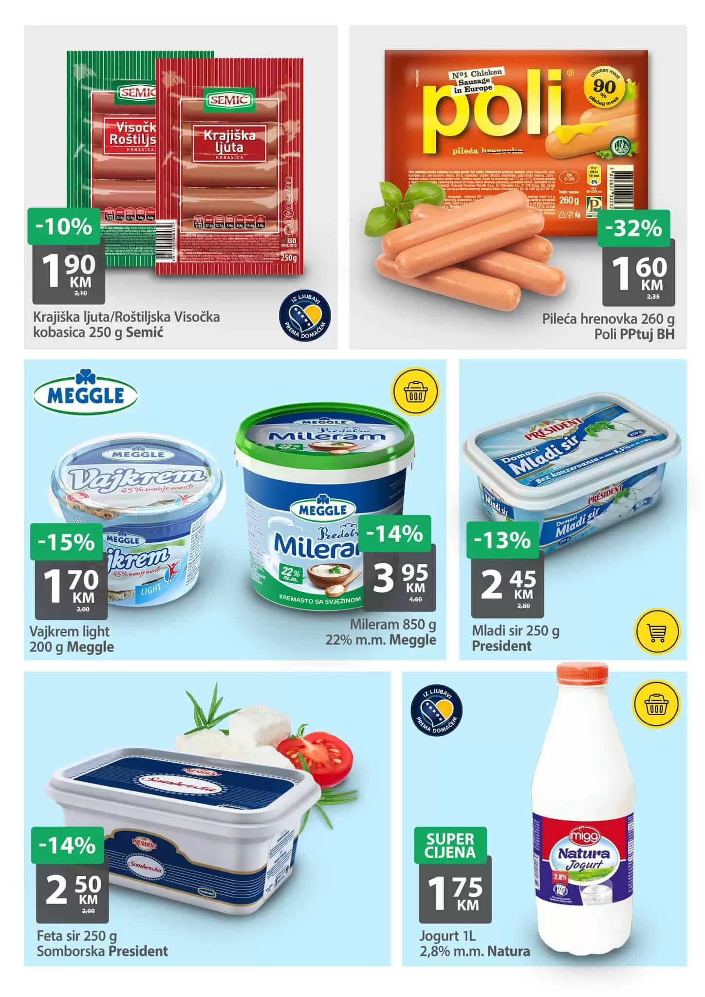 Bingo vikend akcija donosi nam sniženje i do 40%! Iskoristite Bingo akciju i uštedite svoj novac. Bingo katalog donosi nam sjajne cijene na prehrambenim proizvdima, kućnoj hemiji, proizvodima za njegu lica i tijela, ali i kućnog tekstila. Bingo vikend akcija 31.03-03.04.2022. godine! Izdvojeno iz BINGO super ponude: Posteljina 2/1 samo 18 KM Potkušulja bijela 1,70 KM Ženske gaćice 1,70 KM