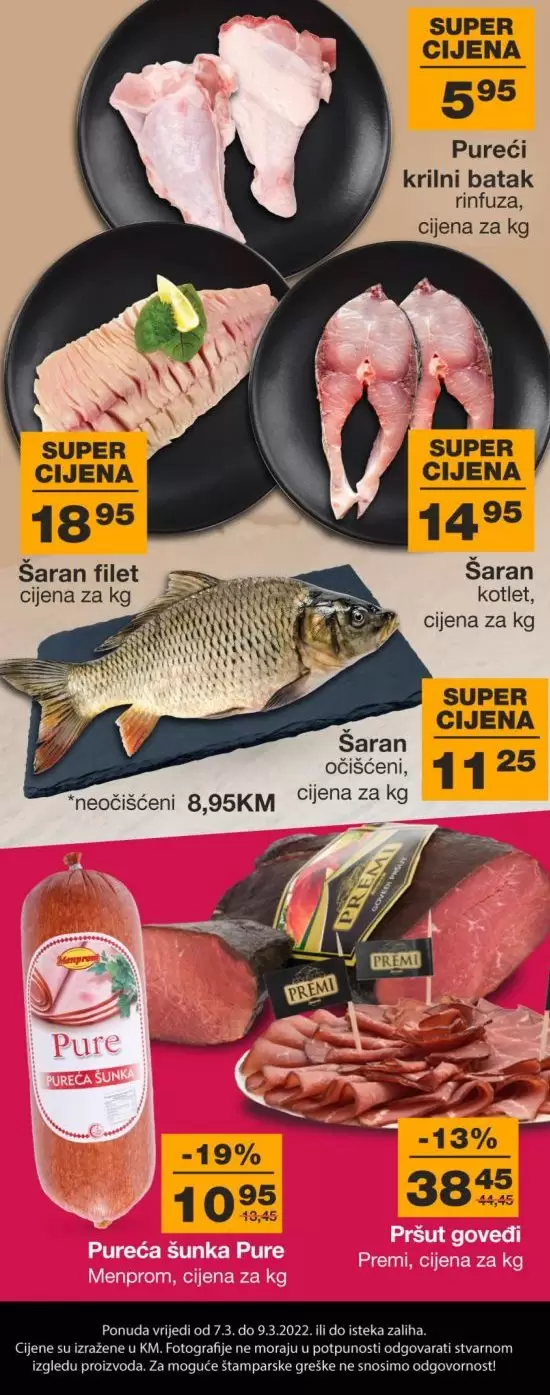 Mercator super akcija za početak sedmice. U ovom Mercator katalogu možete pronaći akcijske cijene voća, povrća svježeg mesa i ribe. 