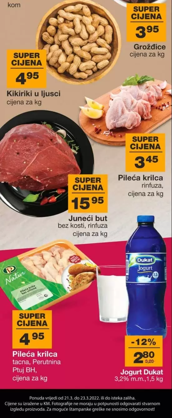 Mercator akcija za pocetak sedmice donosi nam super cijene na odjelima prehrane i hemije. Uštedite kupujući!