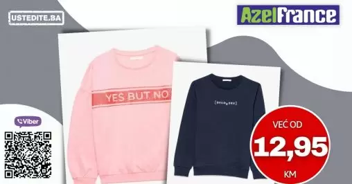 Samo u Azel France prodavnicama dječije dukserice idealne za proljetne dane po cijeni od 12,95 KM. Različiti modeli izrađeni od kvalitetnog pamuka koji ce mališanima zasigurno biti ugodni za nošenje.