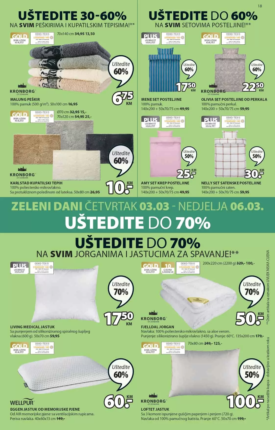 JYSK KATALOG Zeleni dani donose uštede do 70%! Ponuda vrijedi u periodu 03-06.03.2022. godine. Pronadjite fantastične komade namještaja po sniženim cijenama!