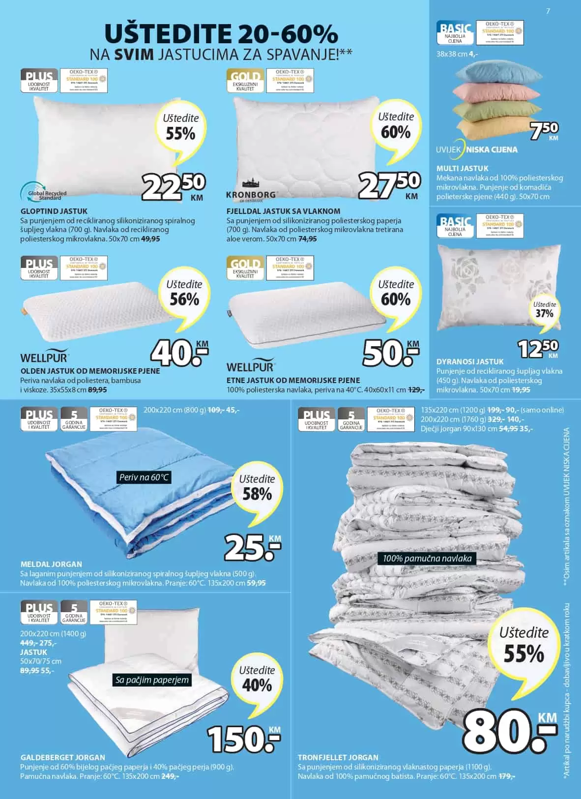 Uštedite do 60% na asortimanu za spavanje! Jysk super akcija!