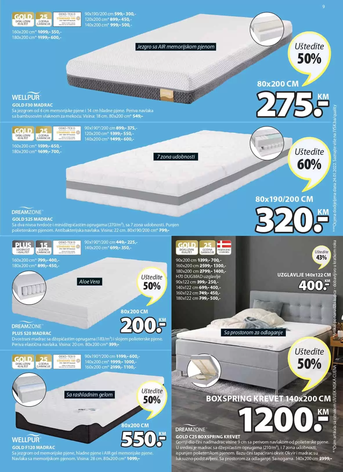 Uštedite do 60% na asortimanu za spavanje! Jysk super akcija!