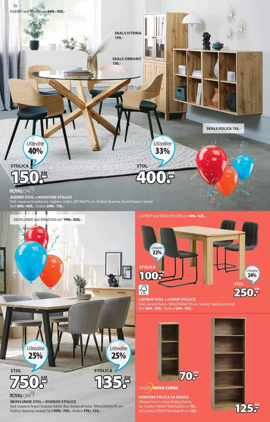 JYSK trpezarijski stol i stolice modernog dizajna i jednostavnih lnija!