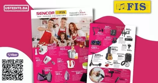 Novi Fis katalog malih kućanskih aparata je tu! Kupite peglu, kuhalo za vodu, vagu, sokovnik, mikser po super akcijskim cijenama. Sniženi su i električni romobili, usisivači. Sencor vam poklanja novu akciju i fantastične uštede!!!🤩 U prodajnim centrima FIS od 1. do 30. 4.2022. godine pronađite cjelokupnu ponudu i izaberite neki od aparata originalnog dizajna i vrhunske tehnologije.