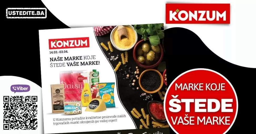 Konzum Katalog 'Naše marke koje štede vaše marke' donosi nam super ponudu.