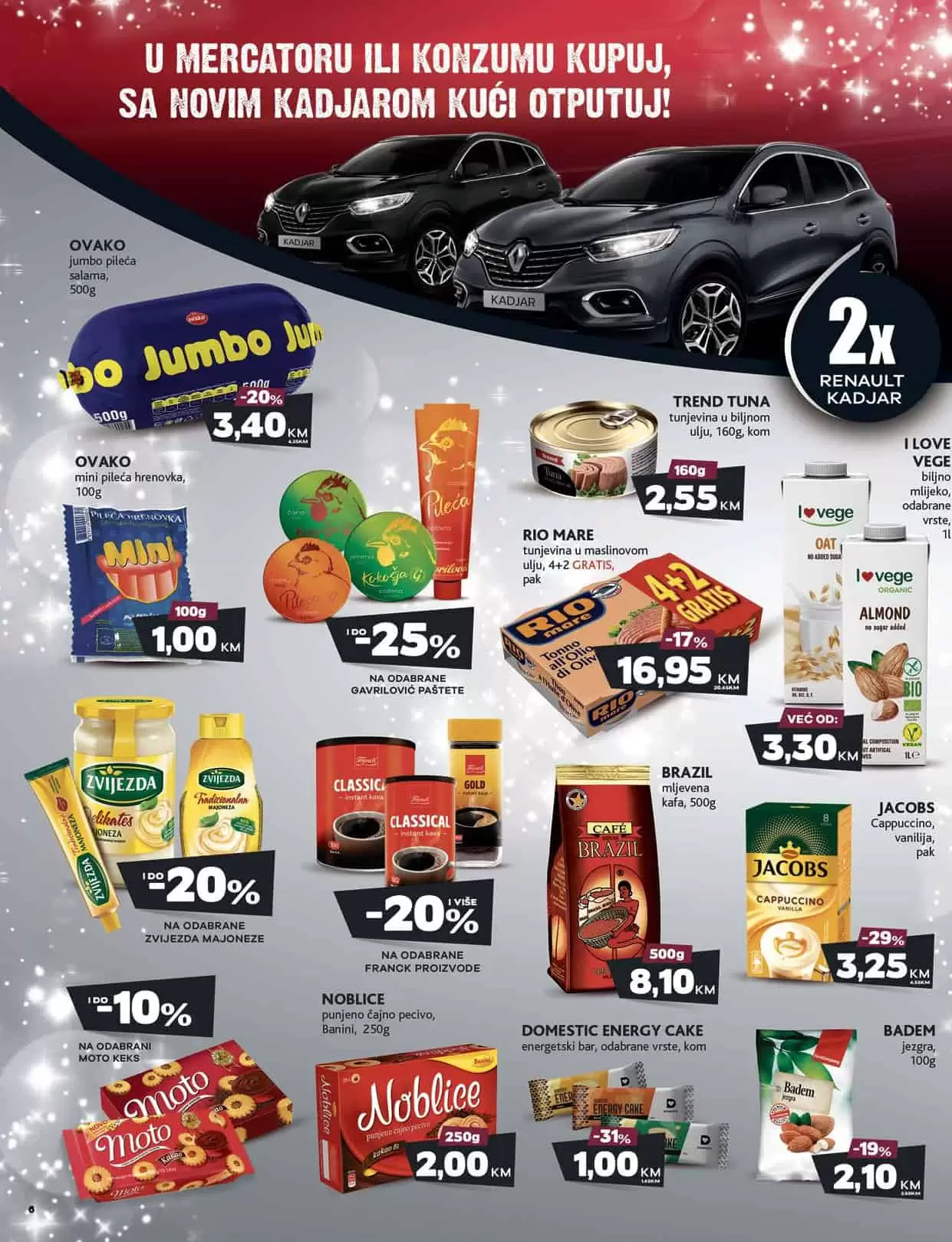 Mercator katalog donosi nam sjajne akcijske cijene na prehrani, kucnoj hemiji, proizvodima za njegu higijenu. Uštedite vrijeme, uštedite svoj novac, iskoristite Mercator super akciju! 