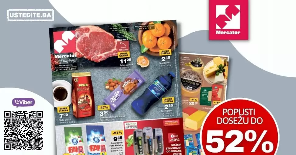 Mercator katalog donosi nam sjajne uštede na osnovne prehrambene proizvode, proizvode za njegu lica i tijela, pelene za bebe i još mnogo toga!