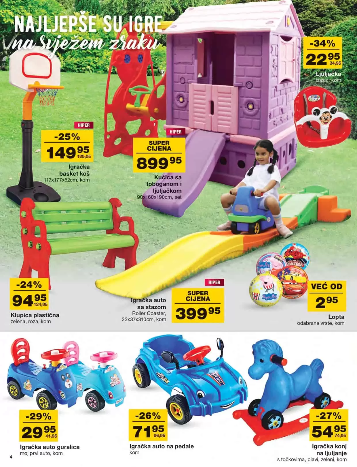 Proljetno čišćenje je počelo. Mercator katalog donosi nam veliki izbor baštenskog namjestaja po super cijenama! U novom Mercator katalogu pronaći ćete u veliki izbor vanjskih igračaka za djecu. Bicikla, role, romobili samo su neki od proizovda koje možete pronaći po super cijenama! Kućni tekstil, mali kućanski aparati ali i bijela tehnika čine ovaj katalog neodoljiivim! Uštede novca su zagarantovane! 