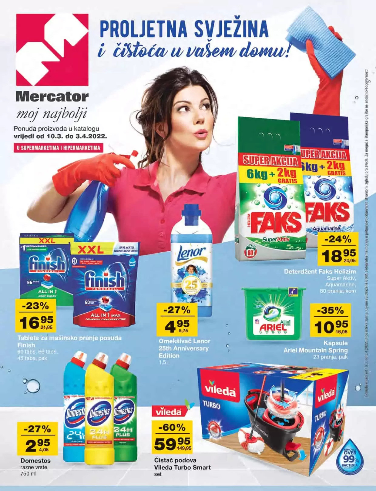 Proljetno čišćenje je počelo. Mercator katalog donosi nam veliki izbor baštenskog namjestaja po super cijenama! U novom Mercator katalogu pronaći ćete u veliki izbor vanjskih igračaka za djecu. Bicikla, role, romobili samo su neki od proizovda koje možete pronaći po super cijenama! Kućni tekstil, mali kućanski aparati ali i bijela tehnika čine ovaj katalog neodoljiivim! Uštede novca su zagarantovane!