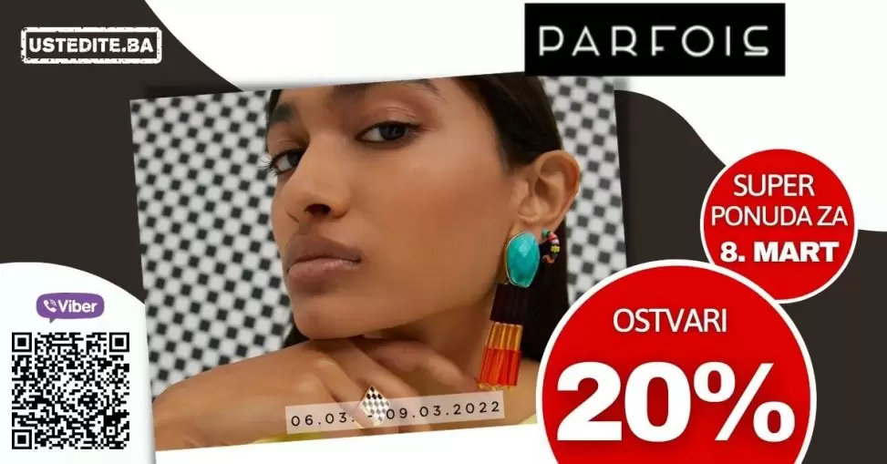 Parfois prodavnica donosi super snizenje za 8. mart. Iskoristite 20% popusta na odabrani asortiman.