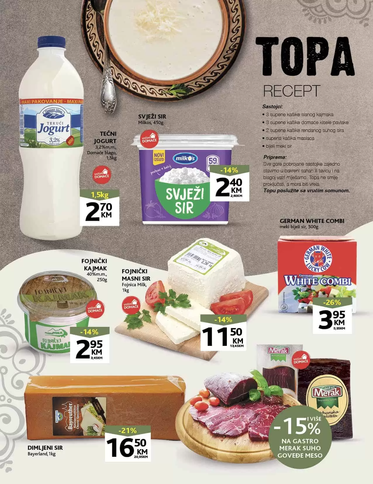 Konzum Ramazanska akcija donosi na super snizenje. Pronadjite akcijske cijene kafe, outera, mlijecnih prozvoda, maslinovog ulja! Veliki izbor priloga za jelo tjestenine, rize po sniženim cijenama. U Konzum katalog-u pronaci cete i cekin batake po cijeni od 6,45 KM.
